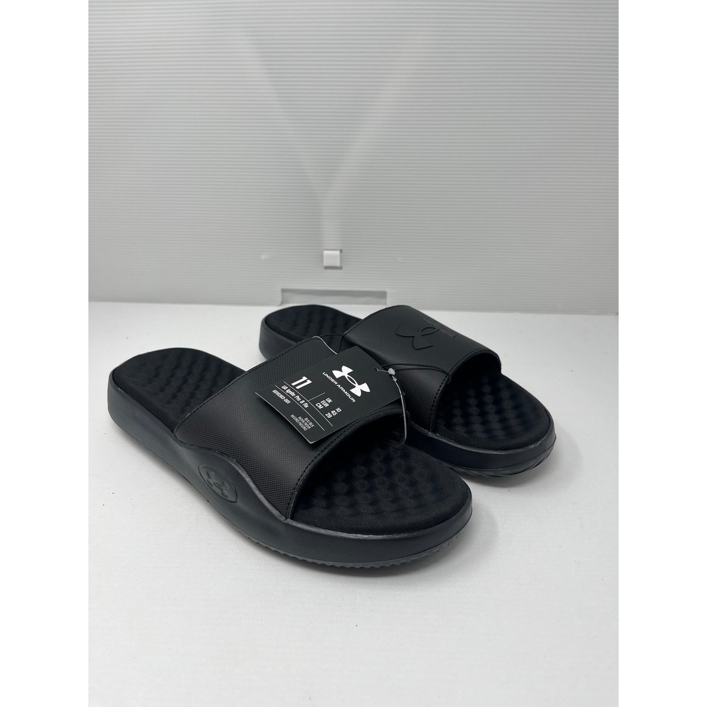 Under Armour Ignite Pro 8 Fix Mens Slides Black Sandals 6010383-001 Size 11